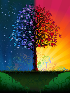 mystical nightday tree